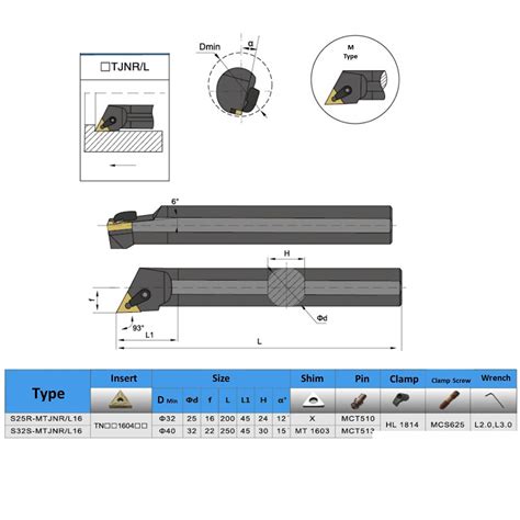 93 S16Q S20R S25S S32T MTJNR 16 Lathe Tool Holder Boring Bar Carbide