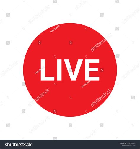 Live Streaming Icons Red Symbol Button Stock Vector Royalty Free