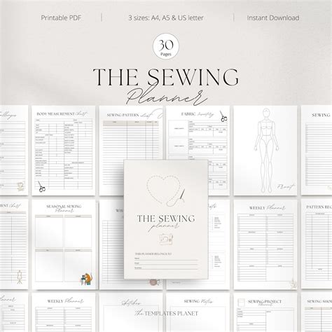 Sewing Planner Printable Or Digital Pdf Sewing Planner Sewing Pattern