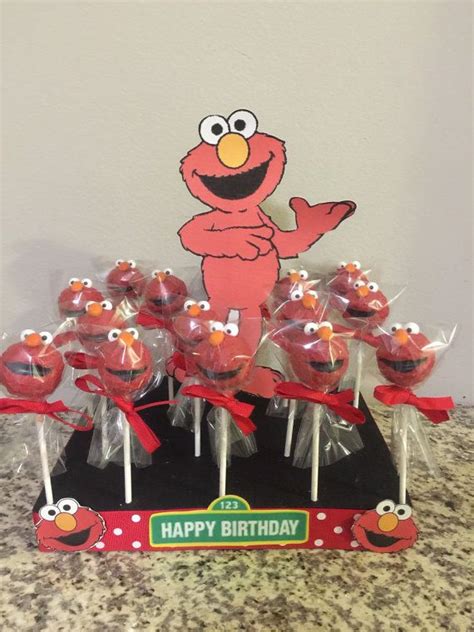 12 Elmo Inspired Cake Pops Elmo Birthday Party Elmo Party Sesame Street Birthday