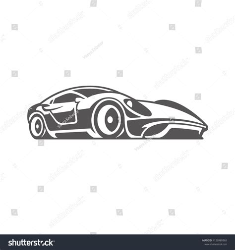 Sport Car Icon Isolated On White Stock Vector (Royalty Free) 1129980365 ...