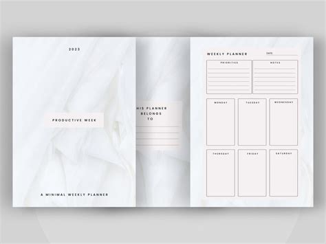 2023 Minimalist Weekly Planner Printable Weekly Planner To Etsy