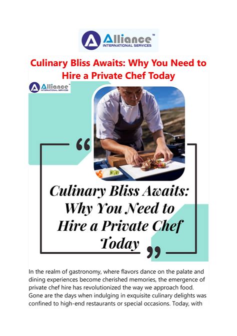 Ppt Culinary Bliss Awaits Why You Need To Hire A Private Chef Today Powerpoint Presentation