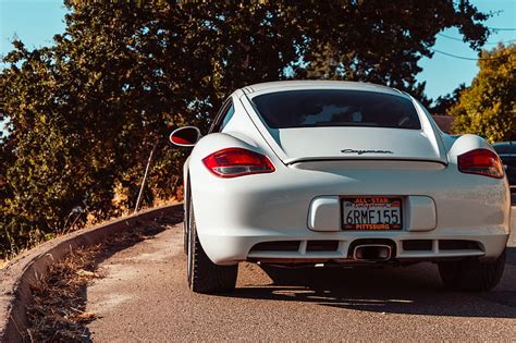 Porsche Cayman Porsche Coche Coche Deportivo Blanco Vista Trasera