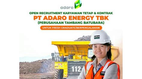 Minat Kerja Di Tambang Batubara PT Adaro Energy Indonesia Buka