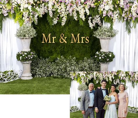 Amazon YongFoto Mr And Mrs Wedding Party Backdrop 9x6ft Floral