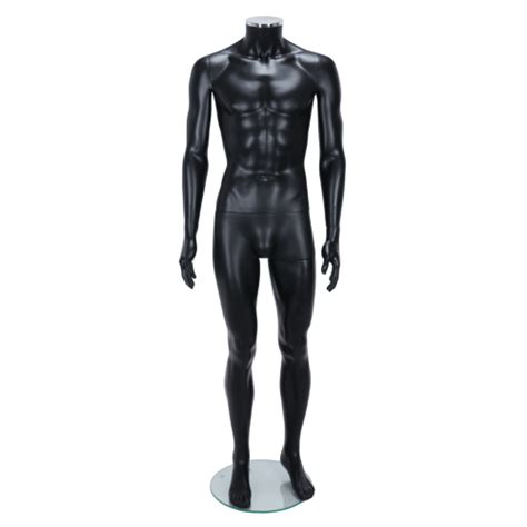 Yorkshire Displays Ltd Male Matt Black Headless Mannequin 333B