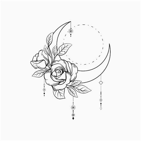 Crescent Moon Dream Catcher With Beautiful Flowers