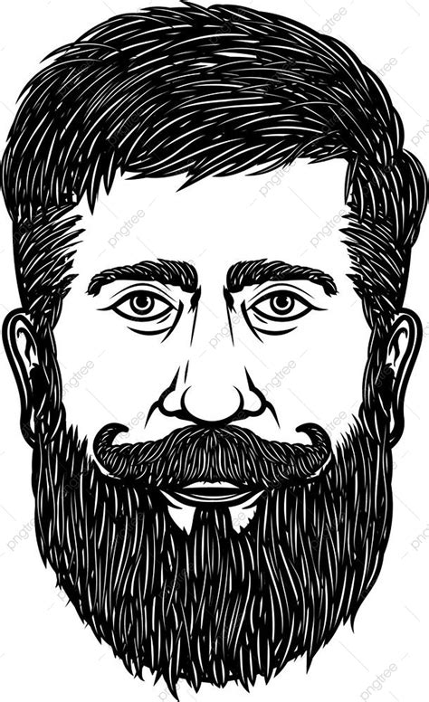 gambar kepala pria berjanggut terisolasi  latar belakang putih