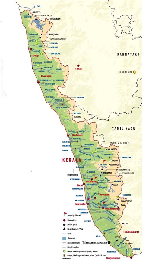 Rivers Of Kerala Map