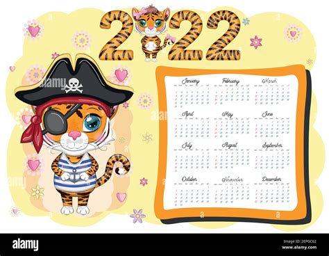 Calendario Tigre Un S Mbolo Del Nuevo A O Cartoon Tigre