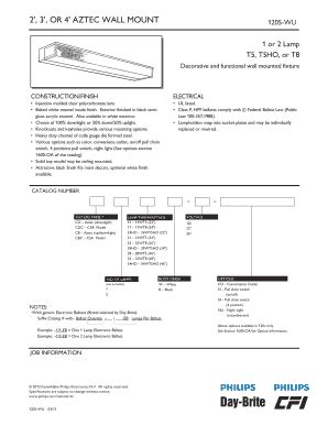 Fillable Online Or Aztec Wall Mount Wu Philips Lighting