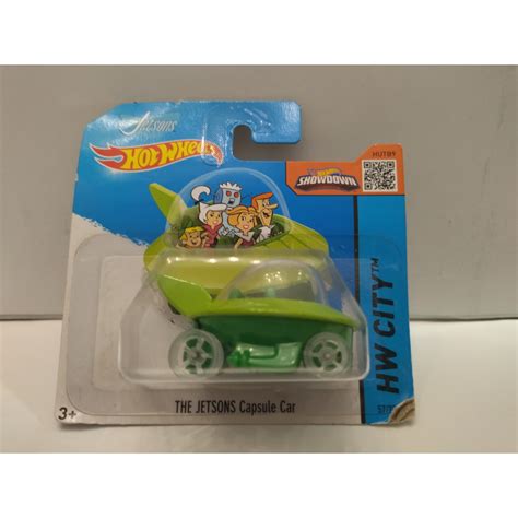 THE JETSONS CAPSULE CAR 1 64 HOT WHEELS CARTON MAL ESTADO CARD DAMAGED