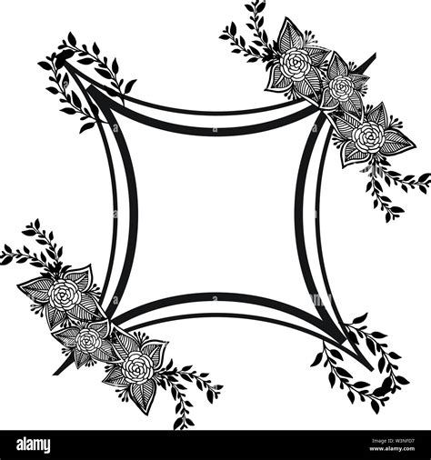 Decoration Flower Frame Template And Wallpaper Card Vector Illustration Stock Vector Image