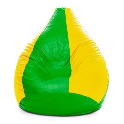 Style Homez Premium Leatherette Classic Bean Bag XXXL Size Green Yellow