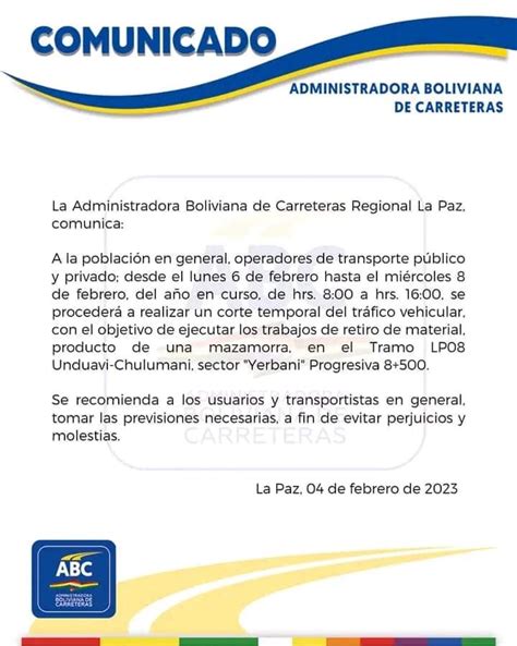 Ciudades La ABC anuncia el corte del tráfico vehicular en la carretera