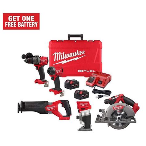 Milwaukee M18 Fuel 18 Volt Lithium Ion Brushless Cordless Combo Kit 4 Tool With Cordless Router