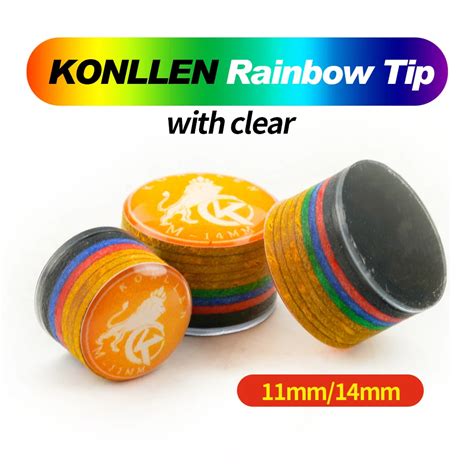 KONLLEN Cue Tips Rainbow Tips 11 14mm 9 Multiple Layers Pig Skin With