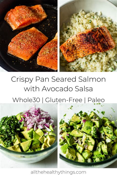 Crispy Pan Seared Salmon With Avocado Salsa Recipe Easy Seafood