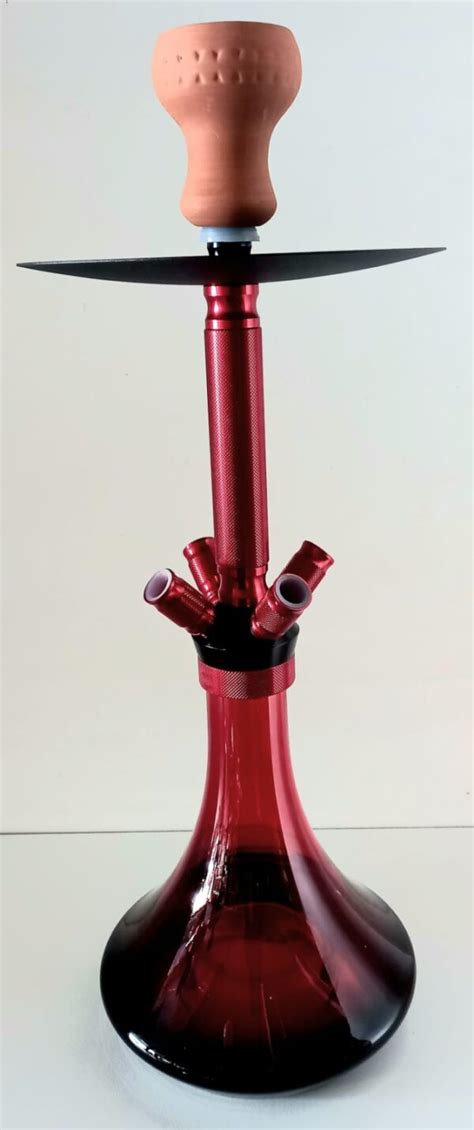 4 Pipe Large Size Hubbly Bubbly Maroon Colour