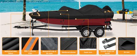 Amazon Boat Cover 14 16ft 900D Waterproof Boat Covers With Motor