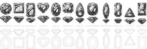 Diamond cuts and shapes Royalty Free Vector Image