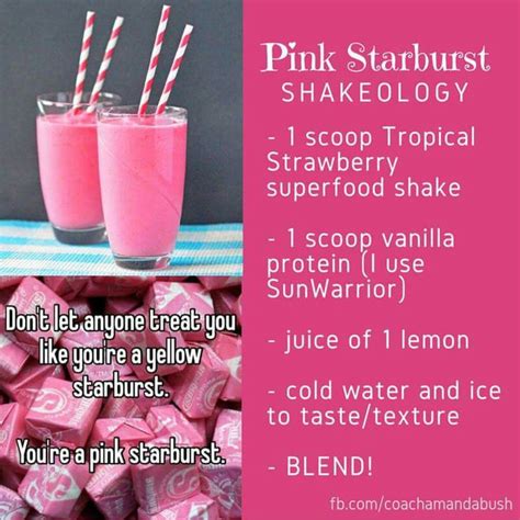 Pink Starburst Shakeology This Really Does Taste Like A Starburst But Completely Healthy And