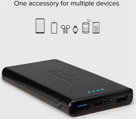 SBS Extra Slim 10000 MAH Power Bank 2 USB 2 1 A Outlets Lithium