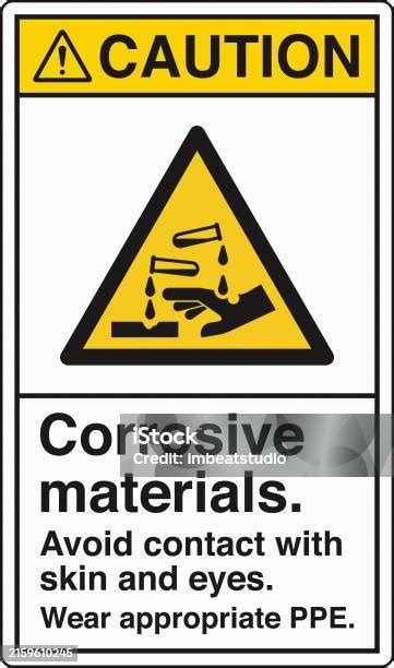 Ansi Z535 Safety Sign Marking Label Symbol Pictogram Standards Caution Corrosive Materials Avoid