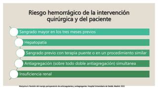 Manejo Perioperatorio De Anticoagulaci N Pptx