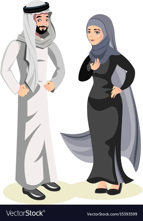 Muslim Arab Man And A Woman Royalty Free Vector Image