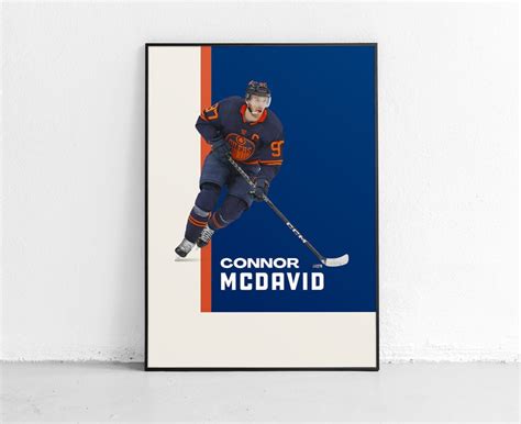 Connor Mcdavid Poster Edmonton Oilers Poster NHL Poster Hockey Poster