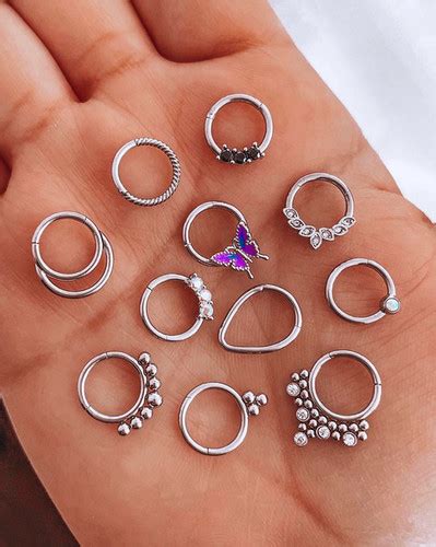 Argollas Piercing Clicker Modelos Variados Acero Quir Rgico Komori