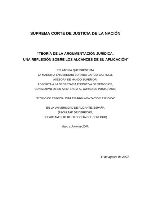 Pdf Suprema Corte De Justicia De La Nacin Scjn Gob Mx Teor A De