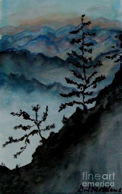 Mountain Silhouette Painting At Explore Collection