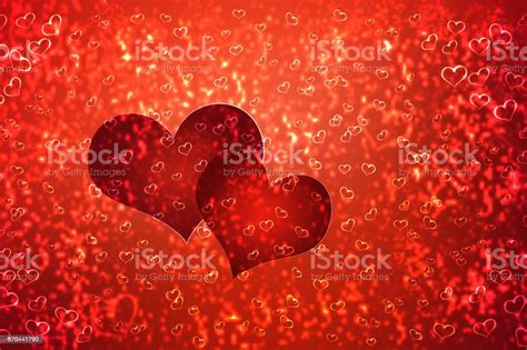 Abstract Colorful Defocused Blurred Heart Shaped Bokeh Lights Effect