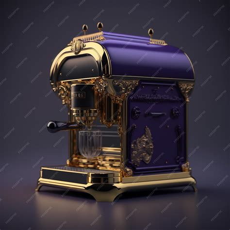 Premium Photo | A purple and gold coffee machine with the word espresso