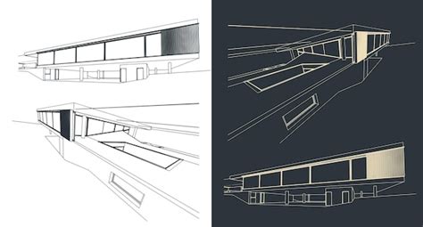 Premium Vector | Modern buildings drawings