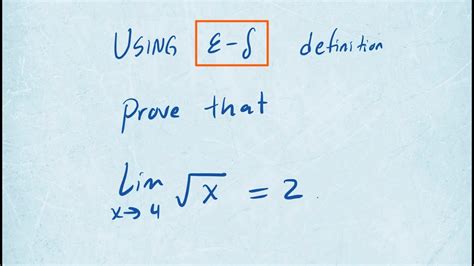 Epsilon Delta Proof Of A Limit Example Youtube