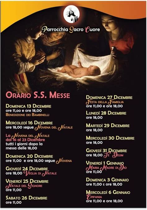 Orario S S Messe Festivit Natalizie Parrocchia Sacro Cuore Ges