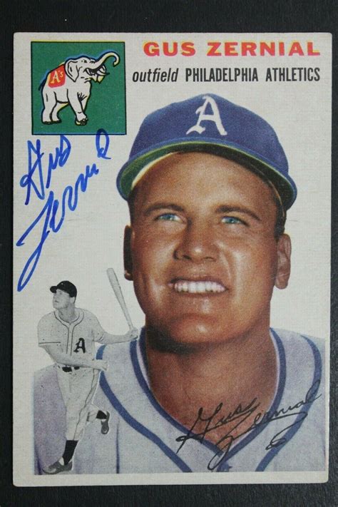 Gus Zernial D 2011 Athletics Signed Autographed Vintage 1954 Topps 2