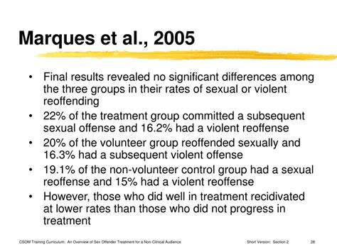 Ppt Sex Offender Specific Treatment Outcome Research Learning Objectives Powerpoint