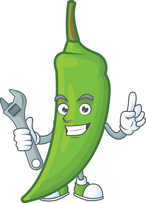 Green chili cartoon character 19893924 Vector Art at Vecteezy