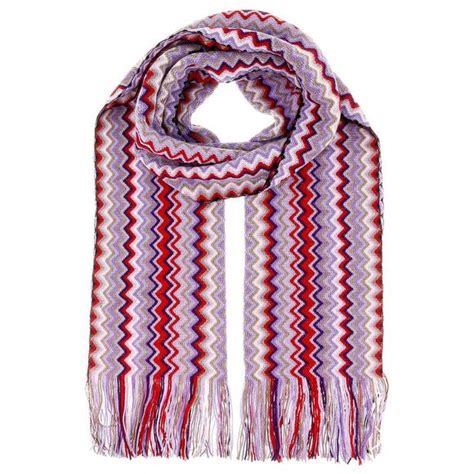 Missoni Accessories Missoni D497 Lavender Red Wool Blend Crochet