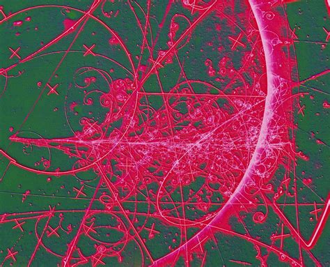 Particle Tracks In Bubble Chambr By Science Photo Library