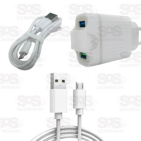 Carregador 2 Portas USB 5 8A Acompanha Micro Usb Altomex AL 9051 V8