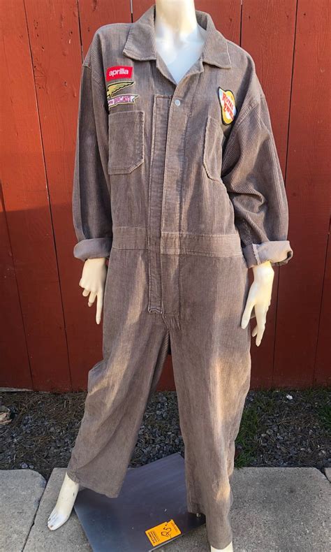 Retro 80 S Corduroy Patched Overalls Vintage Coveralls Unisex Overalls 80 S Streetwear