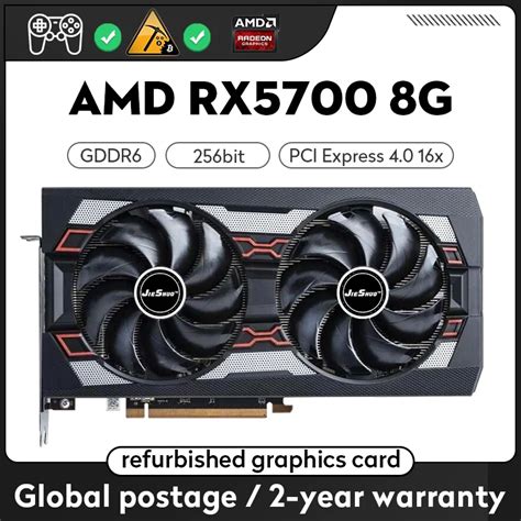 JIESHUO Carte Vid O Radeon RX 5700 AMD Jas5700 8 Go 256 Bits GDDR6