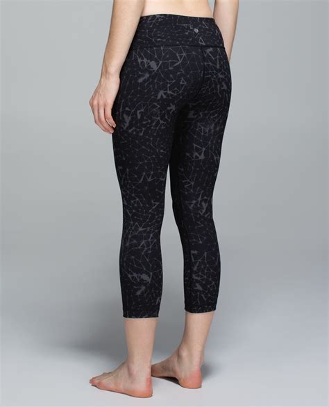 Lululemon Wunder Under Crop II Full On Luon Star Crushed Coal Black