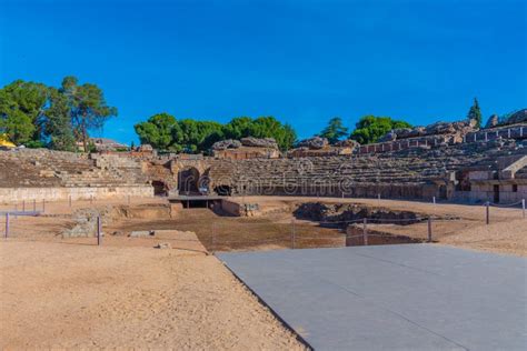 Roman Amphitheatre Of M Rida In Spain Editorial Photography Image Of